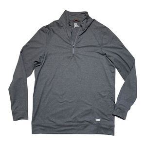 Saxx Men's PeakDaze Half Zip Heather Gray Performance Soft Knit Size M